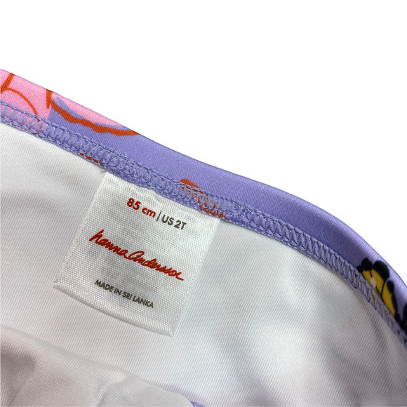 HANNA ANDERSSON | sz 2T Girls One Shoulder Ruffle Tankini Purple Butterflies - Picture 2 of 3